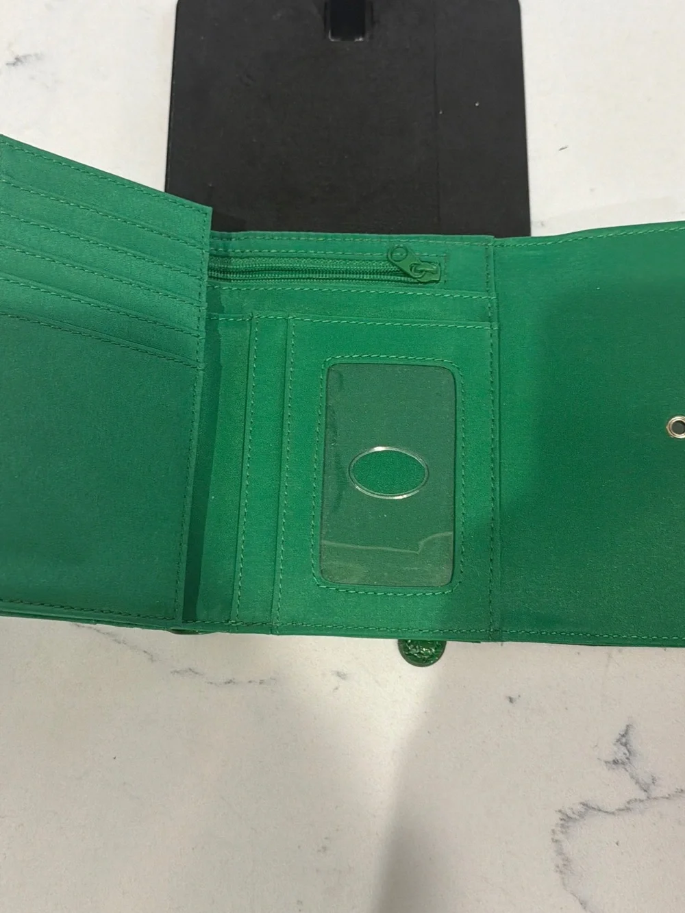Kate Spade Green Croc-Embossed Leather Wallet
